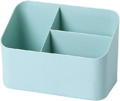 MOSHTU 3 Compartments Plastic Desktop storage box student stationery supplies pen holder(Multicolor)
