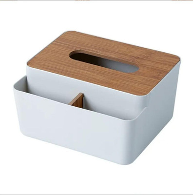 Qolixs 2 Compartments plastic Tissue Box Holder(Multicolor)