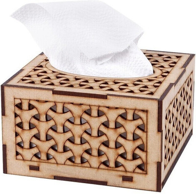 HOSTK 1 Compartments wooden tissue holder(Brown)