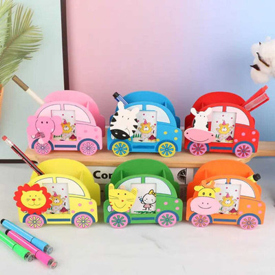 Tera13 1 Compartments Wooden Wooden Pen Holder for Student, Stationery Storage Stand, Pen & Pencil Holder(Multicolor)