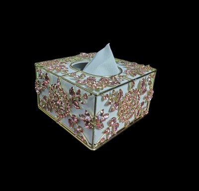 Ayan Handicrafts 1 Compartments Metal tissue box(Multicolor)
