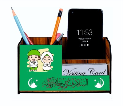 jai shree shyam collection 3 Compartments wood Mobile Holder,Visiting Card(Green)