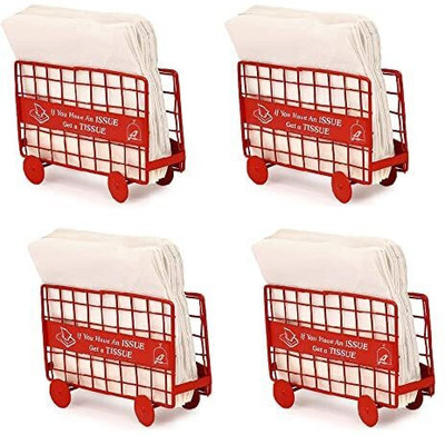 Bogenlite 1 Compartments Metal Tissue Paper Stand & Napkin Holder for Kitchen(Red)