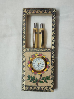 CraftEdge 2 Compartments Wood Desk Organiser(Multicolor)
