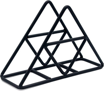 ELITE HOME DECOR 1 Compartments METAL TISSUE HOLDER(Black)