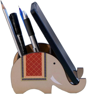 Adfresh 1 Compartments MDF Multifunctional Stationery Box Organizer Bracket(Brown)