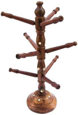 iconartsy 3 Compartments wood bangle stand(Brown)