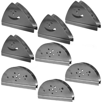 Fably 8 Compartments Stainless Steel 8 Steel Napkin Holder Use For Restaurant & Home Napkin Stand (pack of 8)(Silver)