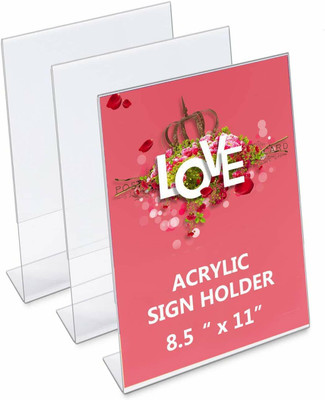 HIOLTY 1 Compartments Acrylic Display Stand For Desk Acrylic Display Stand A4 (Pack of 4)(transparent)
