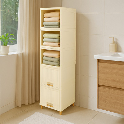 anueshth 5 Compartments Plastic All(White)