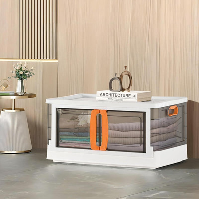 TOYMORROWS 1 Compartments Plastic Wardrobe Organizer for Storage(White)