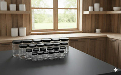 MAXTID 24 Compartments Plastic Plastic Jar Set(Black)
