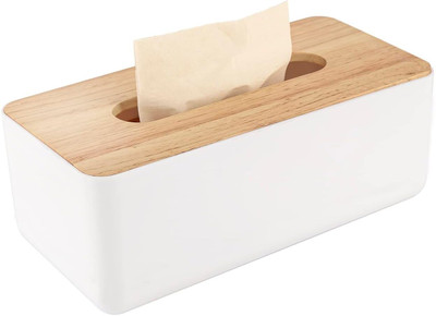 SKETWARE 1 Compartments Wooden Tissue Box(Brown)