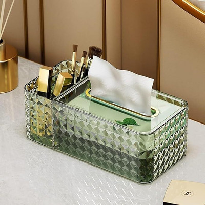 Lozenge 2 Compartments plastic tissue holder(Multicolor)