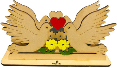 Gifwoods 1 Compartments Wooden Birds Design Tissue Holder for Dinning, Restaurant, Office(Beige)