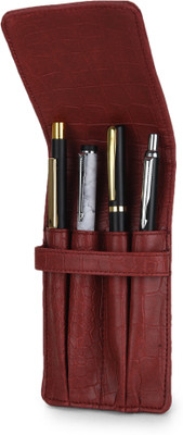 Essart 4 Compartments Faux Leather Flap(Croco-Maroon)