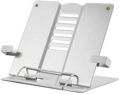 GENZ 1 Compartments Metal Book Stand(Silver)