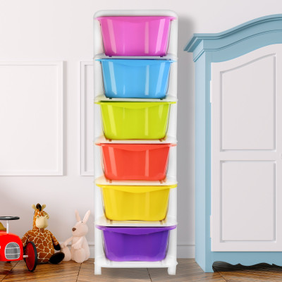 HUMBLE KART 6 Compartments Plastic Chest of Drawers(Purple)