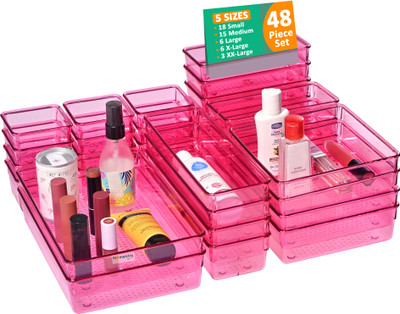 HOMESTIC 48 Compartments Acrylic Desk Organiser(Purple)