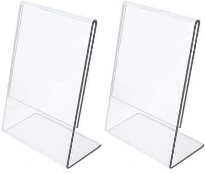 Parikshit Sublimation 1 Compartments 2pc QR Code scanner display stand sign paper holder for table shop A6 Size 6'x4' Paper holder(Transparent)