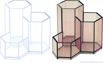 OMEGA 3 Compartments Plastic (COMBO) 1705 Pen/Pencil Holder - Holds Pens & Markers etc.(Clear, Smoke Grey)