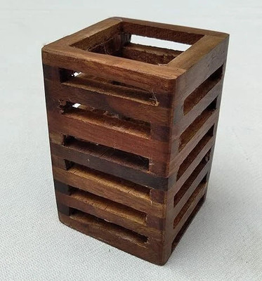 S.K furniture 1 Compartments Wooden Wooden Pen Holder(Brown)