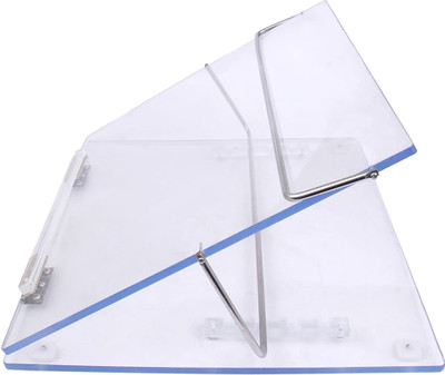 VeleSolv Solid Compartments Acrylic Material Foldabel, Height Adjustable, Comfotable Writing/Sketching/Drawing Table/Laptop Stand/Table Top Acrylic-Clear-15 x 21 Polypropylene Desk Stand Rotatable Laptop Stand with Adjustable Height Compatible with Universal Laptops(White)