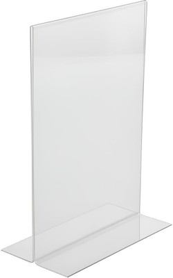 Classic Concepts 1 Compartments Acrylic Clear Plastic Desktop Display Holder | Vertical Menu Stand(Transparent, Clear)