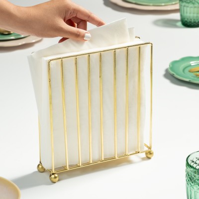 nestroots 1 Compartments Stainless steel napkin holder(Gold)