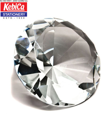Kebica 1 Compartments Glass Paper weight Called Decor & Showpiece Product on Your Office Salon & Hotel Table(White)