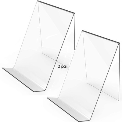 Parikshit Sublimation 1 Compartments Acrylic 2 pc Book Display Stand Clear Acrylic Display Easel Transparent Tablet Holder(Transparent, Clear)