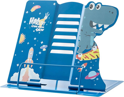 befunky 1 Compartments Metal Desktop Book Stand Holder for Reading Hands Free, Durable Metal Adjustable(Dinosaur)