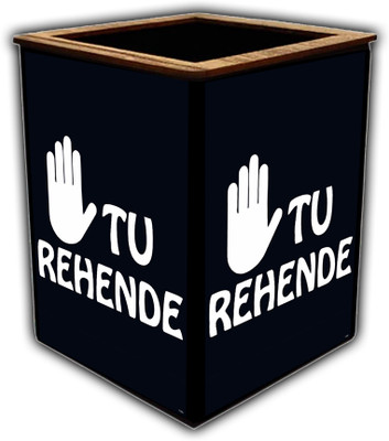 pnf 1 Compartments wooden Poster N Frames Colourful Wooden Pen Stand with Self Motivation Quotes-1193(Multicolor)