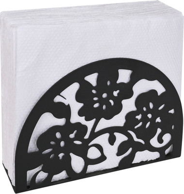 Kshavi 1 Compartments Metal Napkin Holder Modern Serviette Holder Tissue Dispenser Tissue Stand for Table Decor(Black)