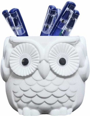 Ramarch 1 Compartments plastic owl pot(White)