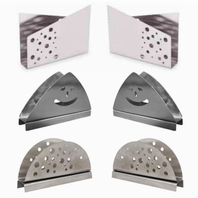 Fably 6 Compartments Stainless Steel 6pc Steel Napkin Holder Use For Restaurant & Home Holder set of 6(Silver)