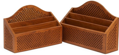 Standard Crafts 3 Compartments Wooden Letter Holder(Brown)