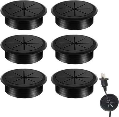 Zorbes 0 Compartments Rubber Desk Grommet(Black)