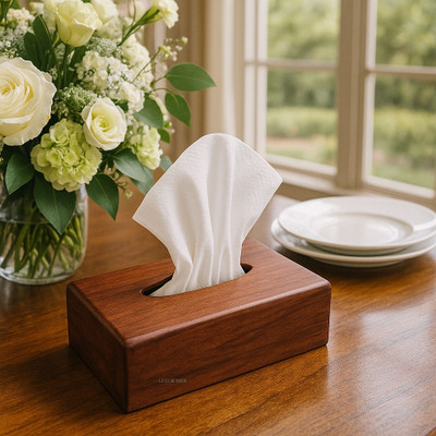 LEEUW DIER 1 Compartments Rosewood tissue box(Brown)