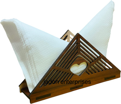 JADON 1 Compartments Wood Tissue paper stand(Brown)