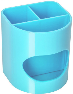 AccuPrints 4 Compartments Plastic Desk Pen, Pencil and Other Stationery Organiser Holder Use at Office, School(Sky Blue)