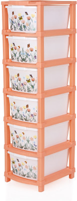 Pinkwhale 6 Compartments Plastic NEW 6XL BUTTERFLY PRINTED MODULAR DRAWER SYSTEM MULTI PURPOSE STORAGE BOX BASKET(Multicolor)