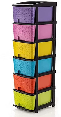 HUMBLE KART 6 Compartments Plastic Chest of Drawers(Multicolor)