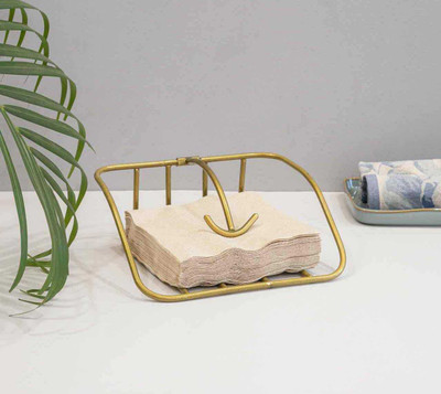 miRim 1 Compartments Metal Napkin Holder(Golden)