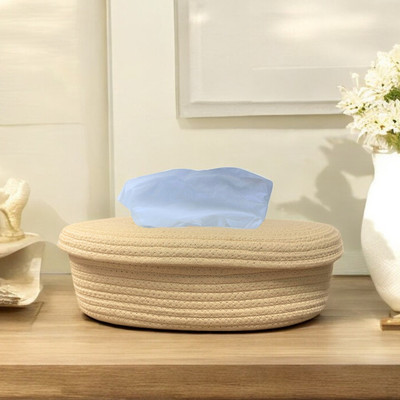 Bobbiny 1 Compartments Cotton Tissue Holder for Office Living Bedroom Car Desk Dining Table Home Decor(Brown)