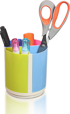 SAYA 4 Compartments Plastic Magic Pen Stand(Mulicolor)
