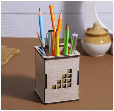 UrbanLane 1 Compartments Wooden Pen stand(Wooden)