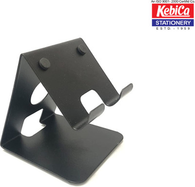 Kebica 1 Compartments Steel Metal Mobile Stand with Table Grip Made Design on Your Phone Design Set-1 Black(Black)