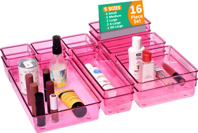 KUBER INDUSTRIES 16 Compartments Acrylic Desk Organiser(Purple)