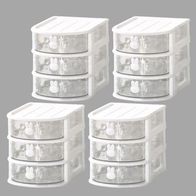 KUBER INDUSTRIES 3 Compartments PP Desk Organizer(White)